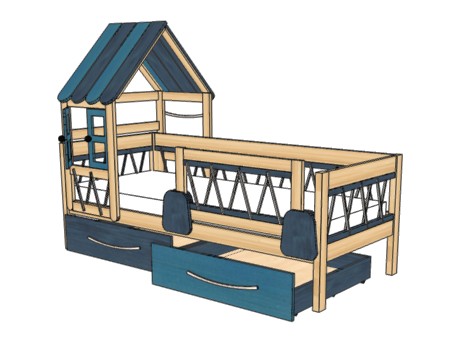 элементы для детской кровати из дерева полосатая лошадка